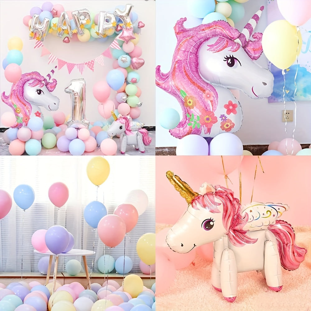 Pastel Balloon Garland Unicorn Cake Decoration Pink Birthday Party