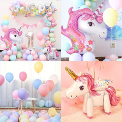 Pastel Balloon Garland Unicorn Cake Decoration Pink Birthday Party