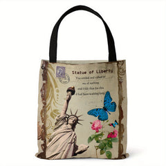 Canvas Bag Urban Landmark Print Lightweight Shopper Handbag