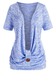 Women's Plus Size Short Sleeve Tee & Halter Neck Top Set