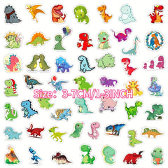 50 Cartoon Dinosaur Series Graffiti Stickers for Various Surfaces