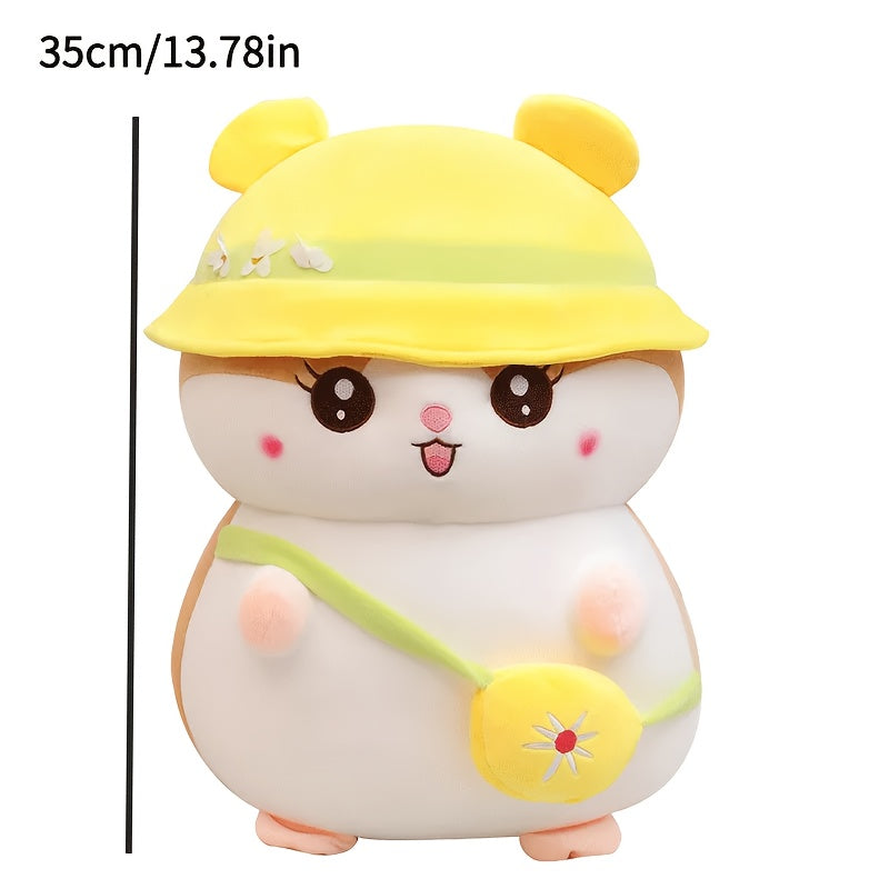 2pcs Hamster Plush Dolls Fluffy Stuffed Animals Soft Pastel Colors Poseable Arms
