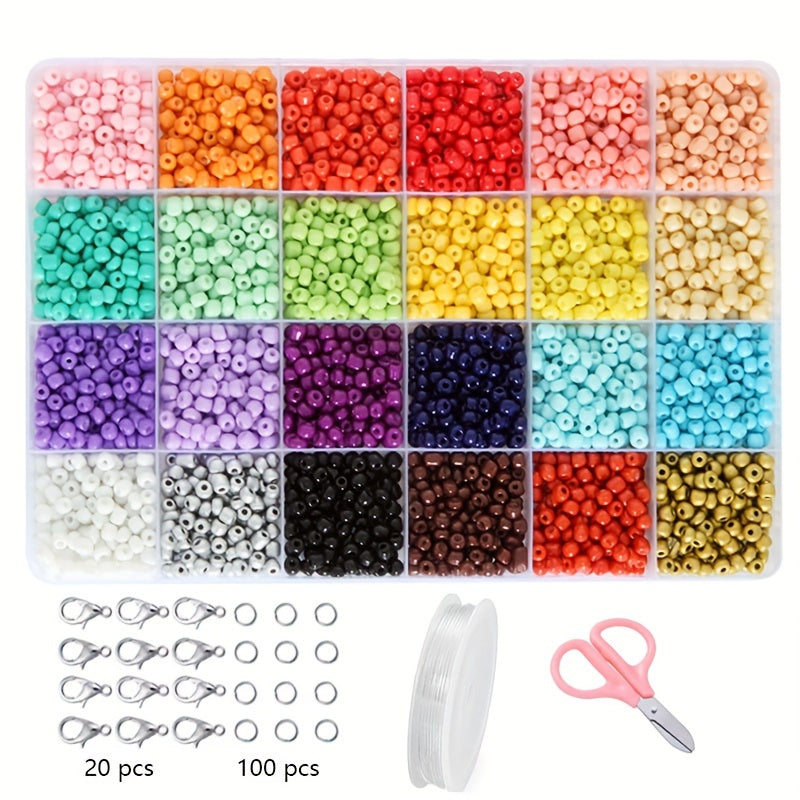 DIY Beaded Jewelry Making Kit Glass Beads Square Round Letter