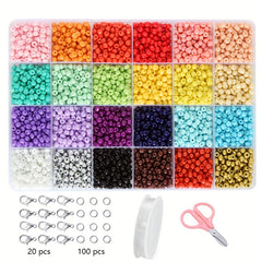 DIY Beaded Jewelry Making Kit Glass Beads Square Round Letter