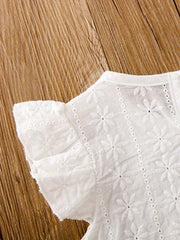 Baby Girl Cotton Romper Floral Embroidered Jumpsuit