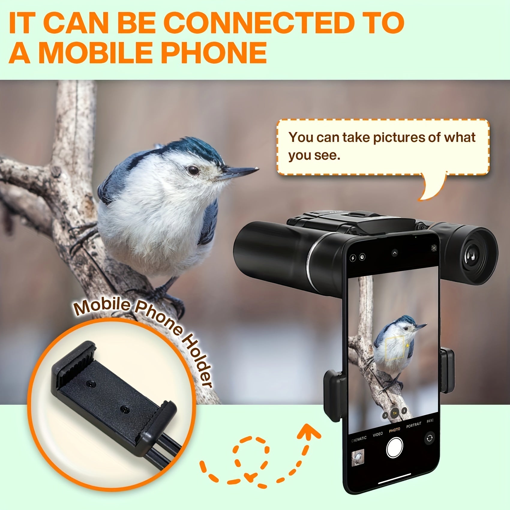 Compact Binoculars HD Waterproof Anti-fog Bird Watching Hiking Travel