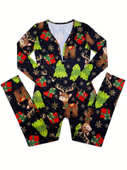 Christmas Print Lounge Jumpsuit Women's Loungewear & Sleepwear