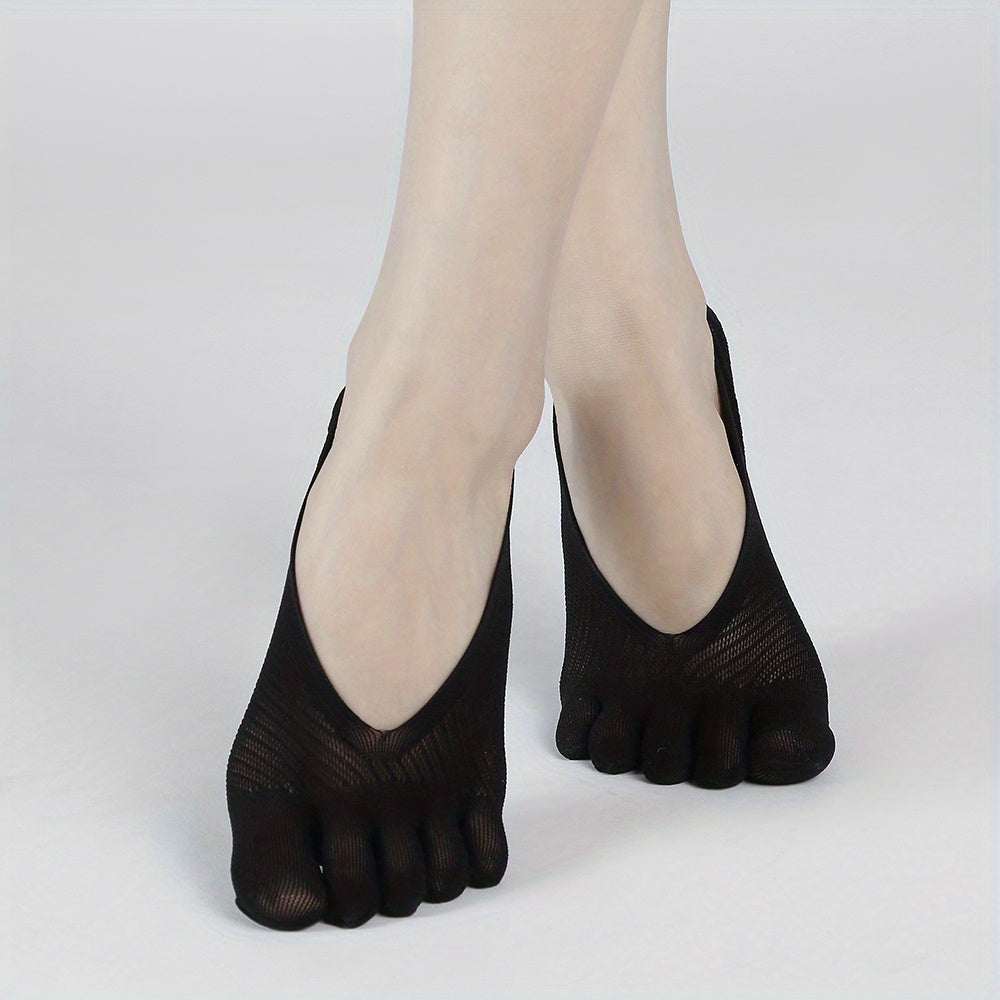 Breathable Five Toe Socks for Women - Non-slip Athletic Running Stockings