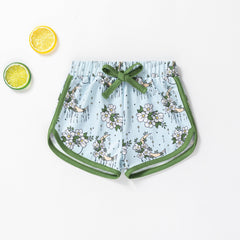 Baby Girls Floral Print Elastic Waist Shorts for Summer