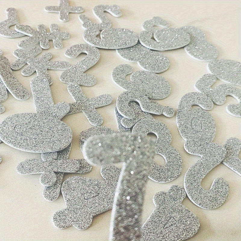 38pcs Glitter Foam Numbers 3D Stickers Assorted Colors DIY Party Supplies
