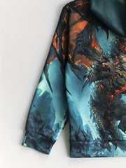 Dragon 3D Print Boys Casual Pullover Hooded Sweatshirt