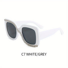 Square Rhinestone Sunglasses UV400