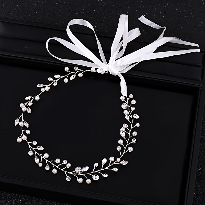 Golden Headband Flower Girl Bridesmaid Bridal Headpiece Hair Vine