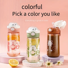 550ml 650ml Leakproof Water Bottle Plastic Straw Cup for Outdoor Fitness Travel