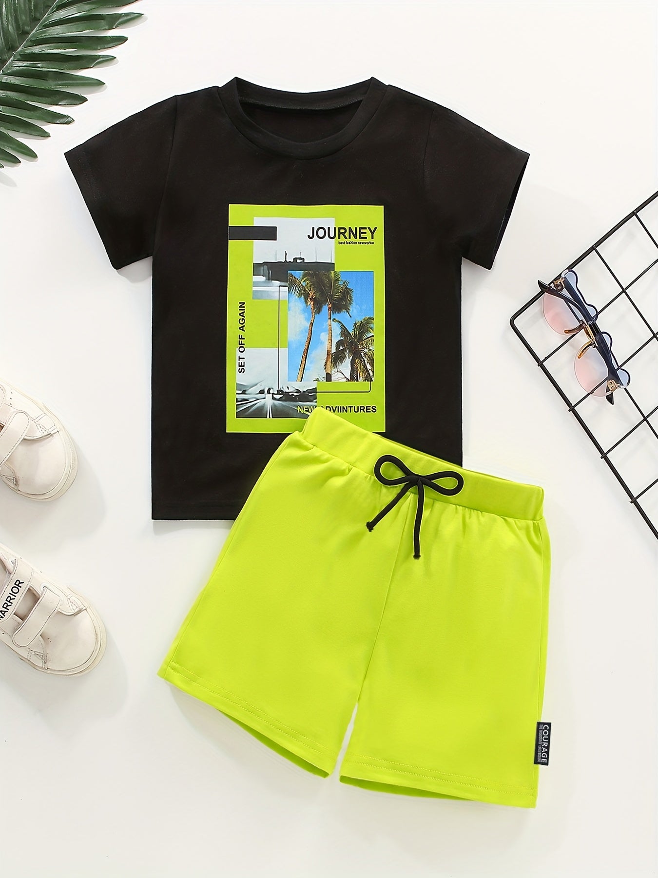 Boys Journey Graphic Tee & Drawstring Shorts Set