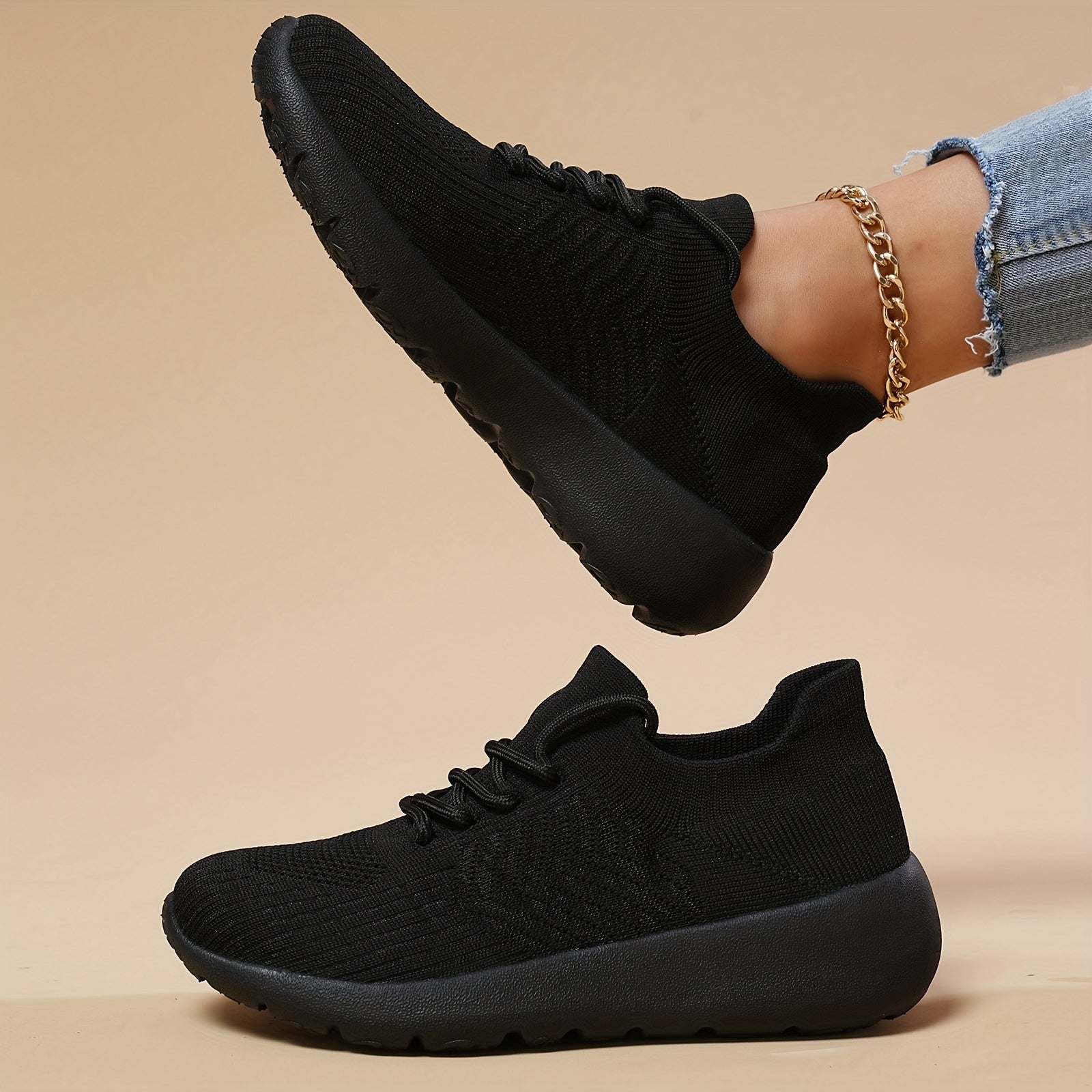Breathable Lightweight Woven Shoes Non Slip Running Sneakers