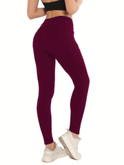 High Waist Fleece Lined Yoga Pants with Side Pocket