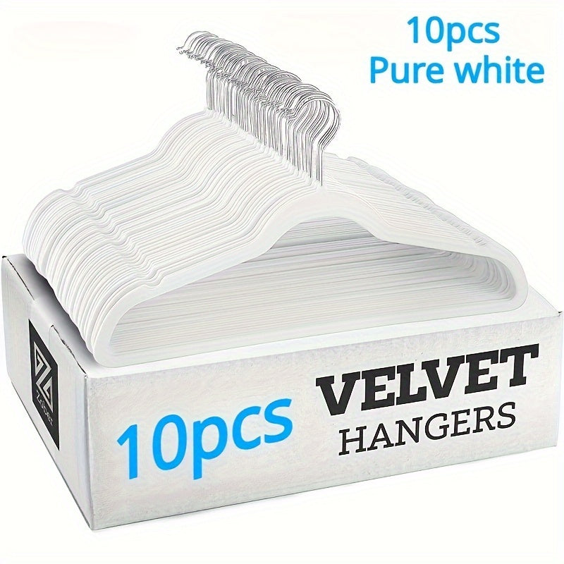 10pcs Velvet Hangers Non Slip Space Saving 360 Rotating