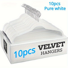 10pcs Velvet Hangers Non Slip Space Saving 360 Rotating