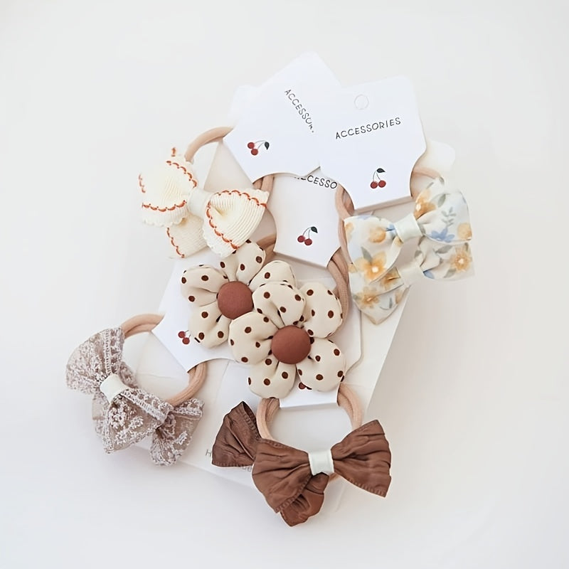 10Pcs Colorful Bow Hair Ties for Baby Girls Toddler