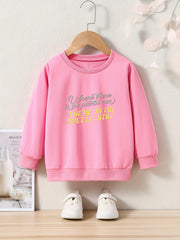 Toddler Kids Letter Print Casual Long Sleeve Sweatshirt