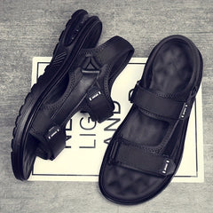 Men's Open Toe Hook And Loop Sandals Non Slip Comfortable Beach Shoes Summer