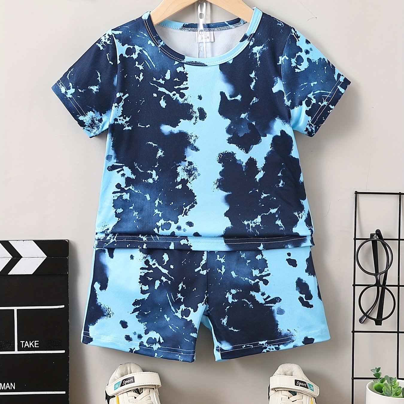 Boys Tie Dye T shirt & Shorts Kids Summer Sets
