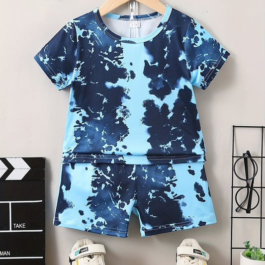 Boys Tie Dye T shirt & Shorts Kids Summer Sets
