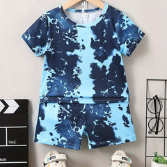 Boys Tie Dye T shirt & Shorts Kids Summer Sets