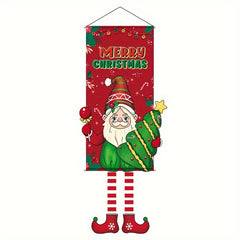 1pc Christmas Hanging Cloth Poster Party Decorations Supplies Props