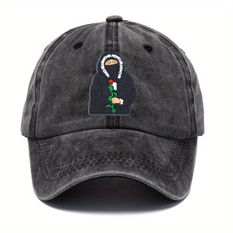 Fashionable Cartoon Embroidery Sunscreen Baseball Cap for Cycling Running