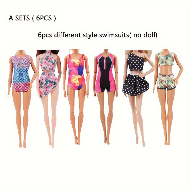6pcs Doll Clothes Swimsuit Bikini Summer Beach Wear for 11 5Inch Dolls