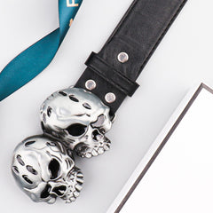 Men's Silver Metal PU Leather Belt