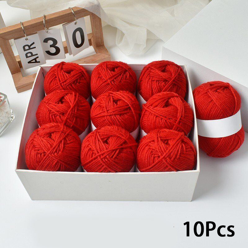 10pcs 4 Strand Soft Comfortable Yarn for Crocheting & Knitting 50g/pc