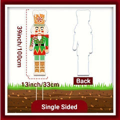 2pcs Large Christmas Nutcracker Yard Sign With Stakes for Outdoor Soldier Decor