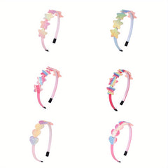 6pcs Star Heart Sequin Hair Hoop Hair Accessories Girls