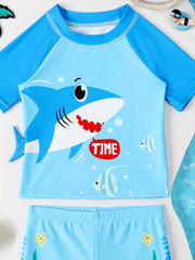 2-Piece Cartoon Print Swimsuit Set for Baby Boys