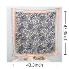 Floral Print Silk Square Scarf Bandana for Women