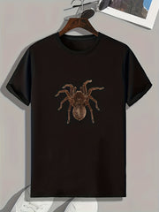 Spider Print Men's Graphic Tee for Summer Halloween