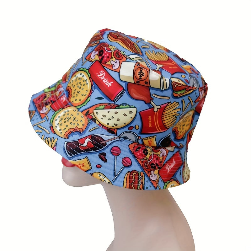 Coke Burger Fries Printed Sun Visor Hat For Men