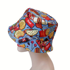 Coke Burger Fries Printed Sun Visor Hat For Men