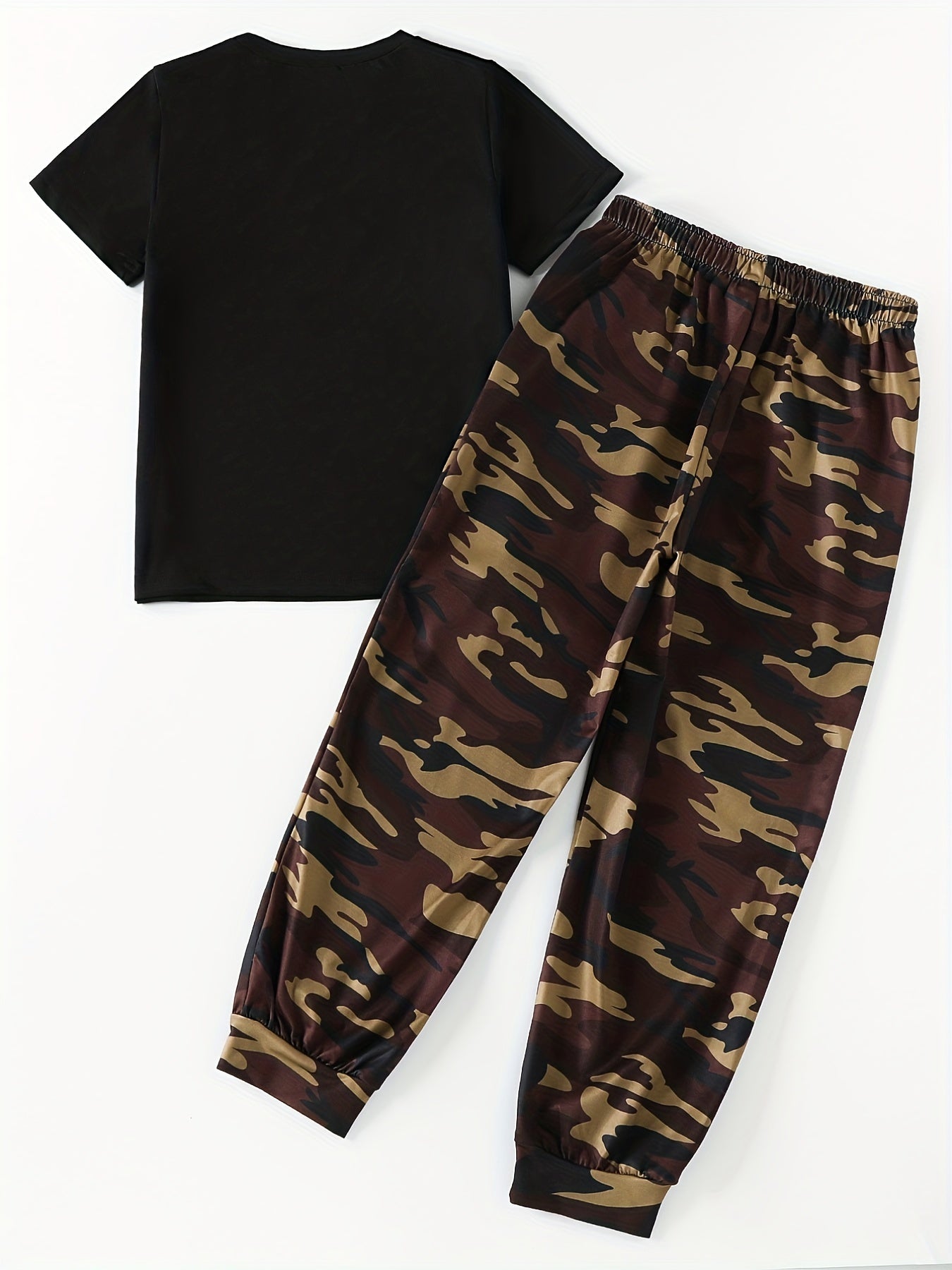 Boy's Camo T Shirt & Sport Shorts Set - Summer Kids Outfit