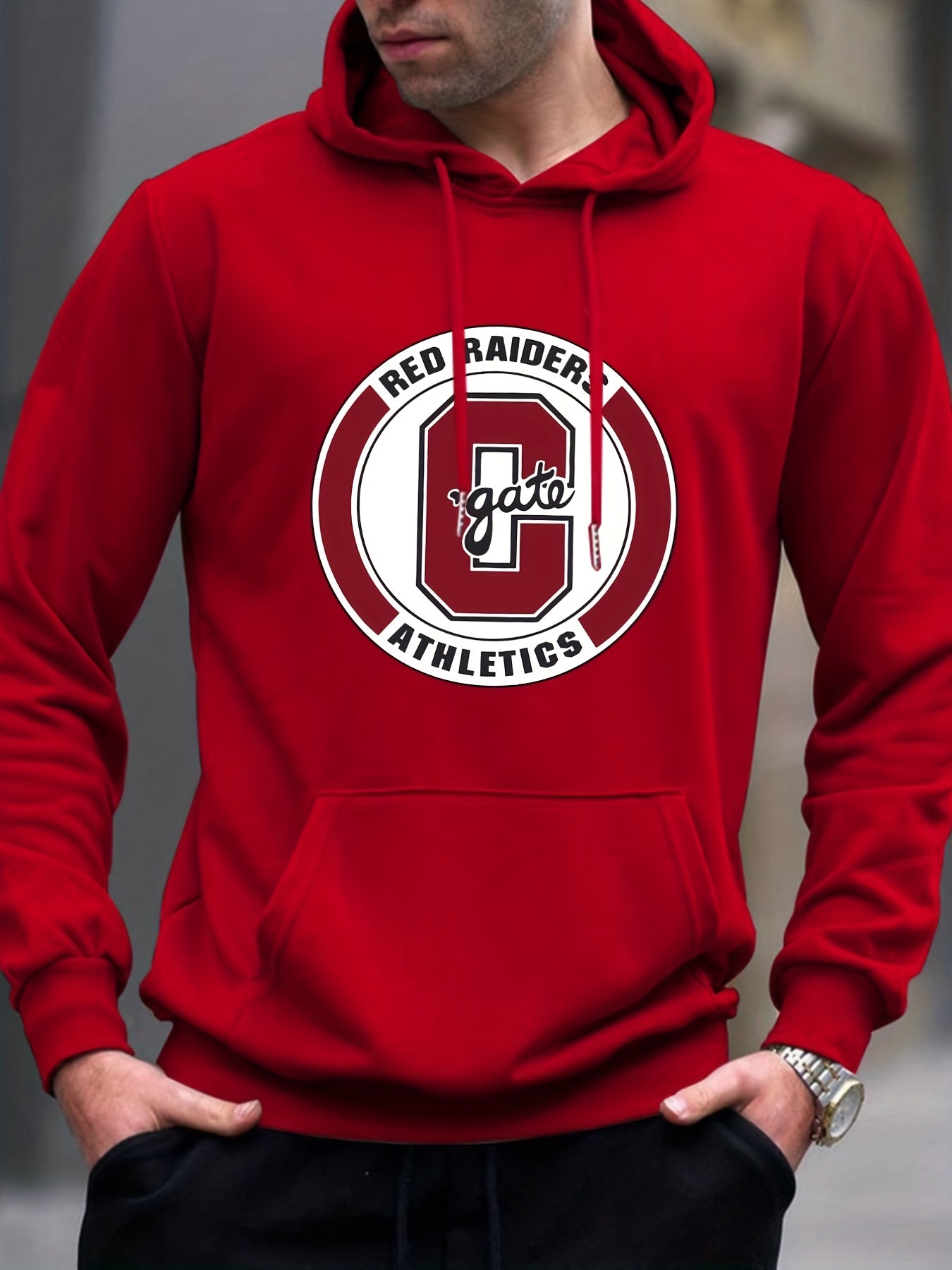 Retro Letter Pattern Print Hoodie For Men