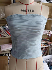 Wavy Stripe Print Tube Top Sexy Solid Slim Sleeveless Tube Top Women's Clothing