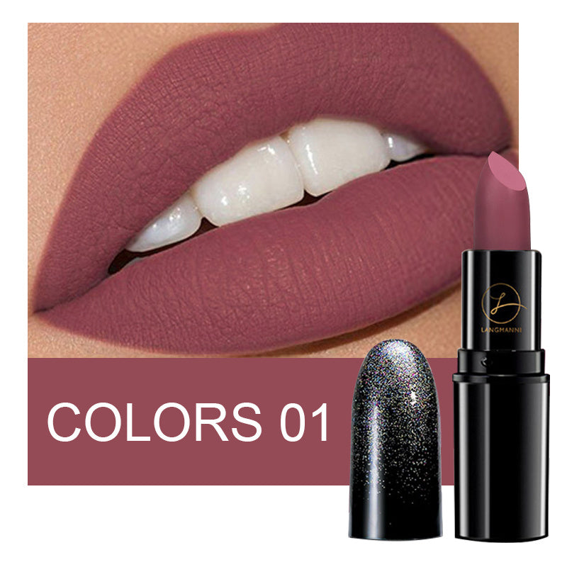 Longwear Matte Lipstick 6 Colors Waterproof Velvet Finish