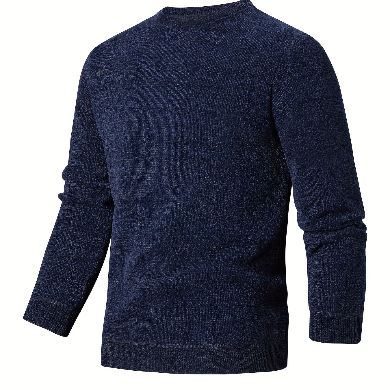 Men's Knitted Crew Neck Sweater for Fall Winter