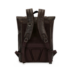 Men Leather Backpack Cow Leather Business Bag Waterproof