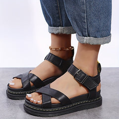Women's Thick Sole Platform Sandals Casual Buckle Strap Summer Sandals
