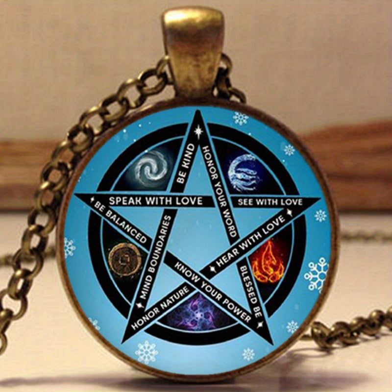 Element Pentagram Pendant Necklace for Kids