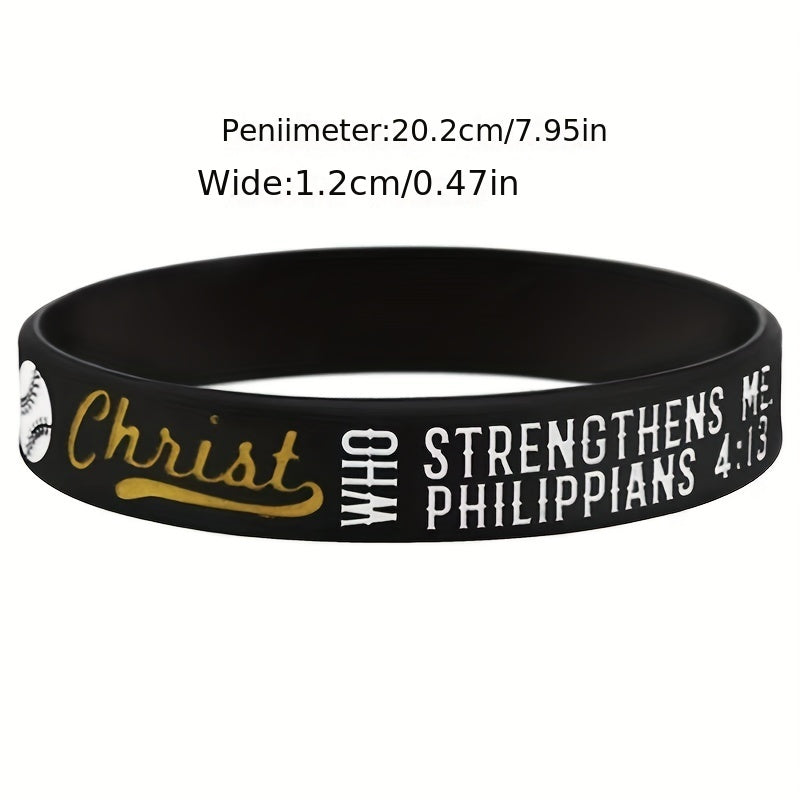 Women's Inspirational Baseball Silicone Bracelet - Motivational Wristband